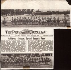 Clipping from the Santa Rosa Press Democrat, Aug. 25, 1946, featuring the California Centaurs mounted junior drill team