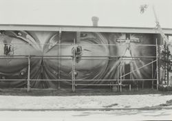 Mural being created on a fair building at the Sonoma County Fair, Santa Rosa, California, 1976