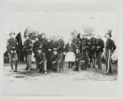 Group of unidentified soldiers in camp