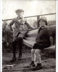 Henry A. Peoples and his sister Louise in their backyard at 523 Oak Street, Petaluma, California, about 1926