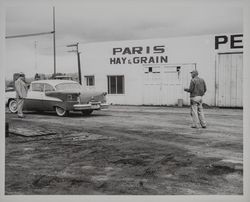 Paris Hay & Grain and the Petaluma Hay Market building, Petaluma, California, May 10, 1956