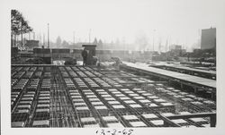 View of the Library's main floor foundation construction looking south