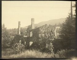 View of Jack London's Wolf House in Glen Ellen, California, about 1930