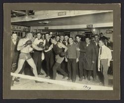 Boxing match in Petaluma at Murry's Gym, Petaluma, California, 1919