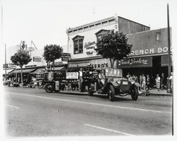 20-30 Club of Santa Rosa with fire engine in Rose Parade, Santa Rosa , California, 1958