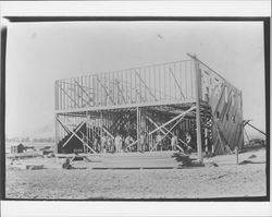 Large unidentified building under construction, Graton, California, 1909