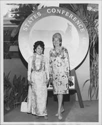 Helen Putnam and dignitaries at the U.S. Conference of Mayors, Honolulu, Hawaii, June 1967