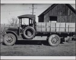 Walter Collings' truck on his chicken ranch, Purvine Road, Two Rock, California, between 1900 and 1910