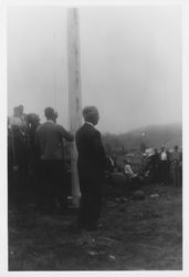 Erecting a flag pole at Bodega Bay