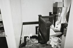 Looking down the stairs, Sweet House at 607 Cherry Street, Santa Rosa, California