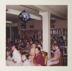 Awards ceremony for the children in the Cat in the Hat Reading Club, Carnegie Library, Santa Rosa, California, October 1959