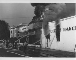 Rex Hardware and Schindler's Bakery fire, June 21, 1942, Petaluma, California