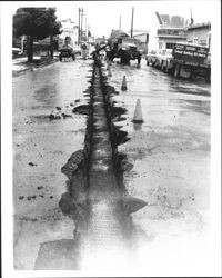 Digging a trench on Wilson Street