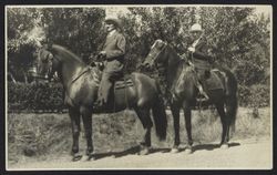 Roll Truitt with Clifford Cox on horseback on Roll Truitt's 83rd birthday on August 23, 1929