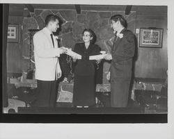 Angelina Zurlo with other people at a Butcher's Union function, Santa Rosa, California, 1957