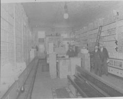 Interior of Healey's shoe store, Santa Rosa, California, 1905