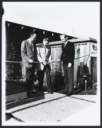 Ribbon cutting at opening of De Anza Moon Valley Manufactured Home Community, Sonoma, California, 1965