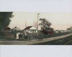 View of the Hirooka poultry farm, Davis Lane, Petaluma, California, in the 1920s