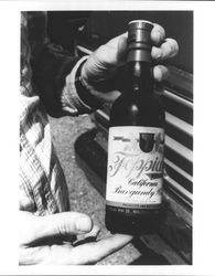 1946 bottle of Foppiano Vineyards burgandy, Healdsburg, California, about 1988