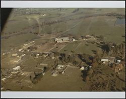 Aerial view of Dei Dairy Ranch, 831 High School Road, Sebastopol, California, December 1, 1970