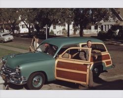 Dr. John L. Richards, DDS, and his Woody, Petaluma, California, in the 1950s