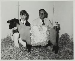 Rick Jacobsen and his trophy winning Suffolk sheep at the Sonoma County Fair, Santa Rosa, California