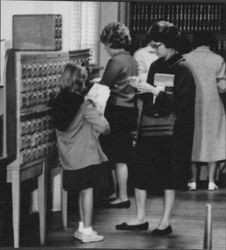 Children using the library on Exchange Avenue, Santa Rosa, California, 1964