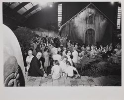 Sonoma Mission theme flower show at the Hall of Flowers at the Sonoma County Fair, Santa Rosa, California, 1968