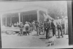 Repair work on Coy Store after earthquake of April 18