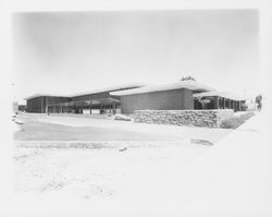 View of the rear of the new library facing northeast from Third Street