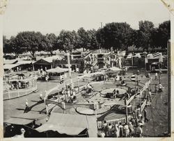 Carnival rides and the Thimble Theater at the Sonoma County Fair, Santa Rosa, California