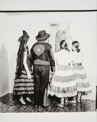 Unidentified family dressed in period costumes for Old Adobe Fiesta, Petaluma, California