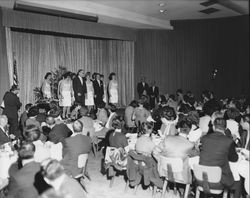 Christmas breakfast for Exchange Bank employees, Santa Rosa, California, 1966