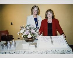 Anna Marie and Debbie Hand at the 20th Anniversary of the Cloverdale Library, Cloverdale, California, 1999