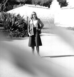 Mattei Brothers men's and women's fashions modeled outdoors at the Golden Gate Park Conservatory