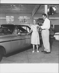 Grand opening of the Gary Walsh Dodge dealership, Petaluma, California, 1962