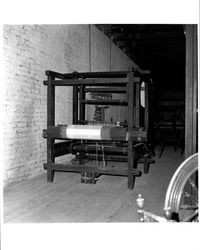 Weaving looms at the Old Adobe, Petaluma, California, about 1964