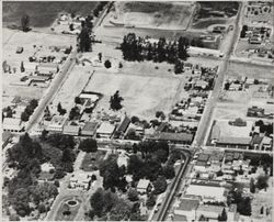 Aerial view of Sonoma Plaza and surrounding area