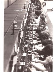 Employees at Pacific Telephone Company in Santa Rosa, California, about 1977