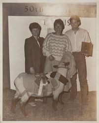 Unidentified winner of the 1986 Sonoma County Fair Ladies' Lead Contest, Santa Rosa, California