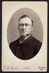 Studio portrait of an unidentified Petaluma, California, man with a goatee, 1870s or 1880s