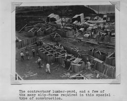 Men working at the Poultry Producers of Central California construction site at 323 East Washington Street, Petaluma, California. , 1937