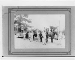 Floats in the 1935 Fourth of July parade, Petaluma, California, 1935