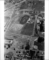 Aerial view of Sonoma-Marin Fairgrounds including swim center and baseball park