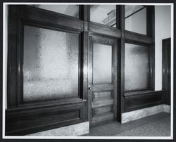 Assistant postmaster's office featuring oak wood and chipped glass, Santa Rosa, California, Nov. 10, 1977