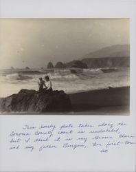 Clara R. Titus and Burgess B. Titus at the Sonoma coast, 1905