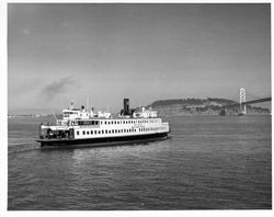 Ferry San Leandro heading toward Oakland, California, about 1950