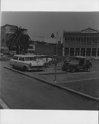 Parking area in front of the McNear Building, Petaluma, California, 1950