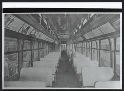 Car cleaner Pete Sciaroni inside a Petaluma and Santa Rosa Railway car