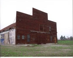 Front of livery stable at Steamer Landing Park, Petaluma, California, with Sunset Line and Twine in the background, Nov. 18, 2004